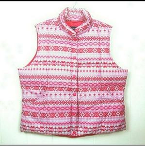Lands End Goose Down puffer vest Pink XL 18-20